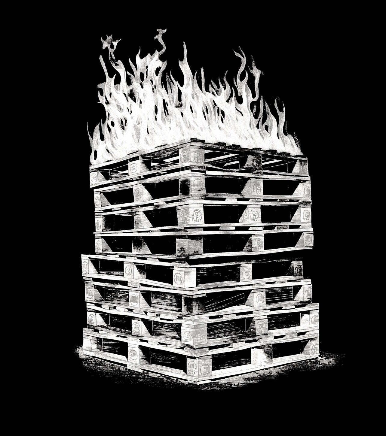 METAL AF DIRT DADDY HOODIE W/PALLET FIRE ON BACK