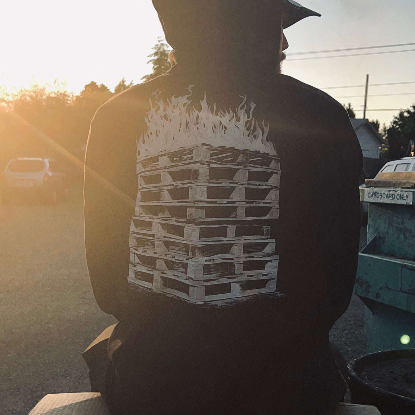METAL AF DIRT DADDY HOODIE W/PALLET FIRE ON BACK